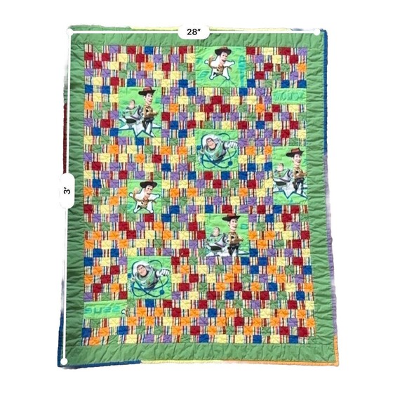 Disney Pixar Toy Story Woody Buzz Quilted Blanket 28x36 Reversible Baby Blanket - Picture 5 of 5